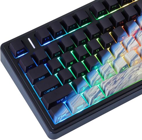 JOMKIZ Earth from Space Keycap Set - 131 Keys Side Print Shine Through Keycaps, Cherry Profile PBT Keycaps, Dye-Sublimated Space Theme for Mechanical Keyboards in Kuwait