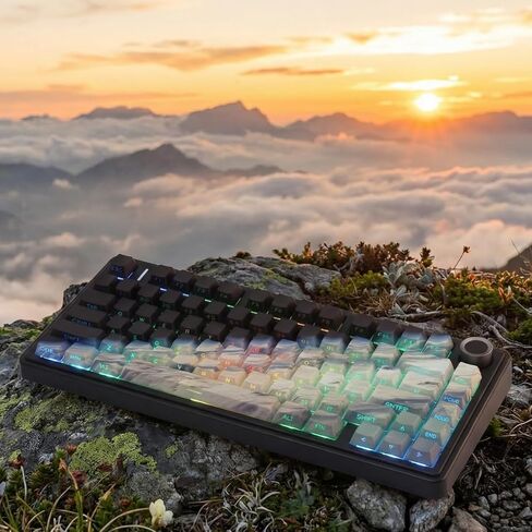 JOMKIZ Earth from Space Keycap Set - 131 Keys Side Print Shine Through Keycaps, Cherry Profile PBT Keycaps, Dye-Sublimated Space Theme for Mechanical Keyboards in Kuwait