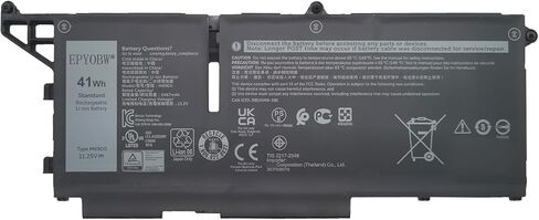 بطارية الكمبيوتر المحمول M69D0 بقدرة 41 وات في الساعة ثلاثية الخلايا متوافقة مع Dell Latitude 5430 5530 / Dell Precision 3570 / Dell P104F P137G Series 07KRV H4PVC 0H4PVC Y86WG 0Y86WG 08WRCR 8WRCR 078FWY 4FVJG O7KRV in Kuwait