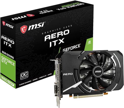 بطاقة رسومات msi Gaming GeForce GTX 1660 Super 192-bit HDMI/DP 6GB GDRR6 HDCP تدعم DirectX 12 مروحة واحدة VR Ready OC ITX بطاقة رسومات (GTX 1660 Super AERO ITX OC) in Kuwait