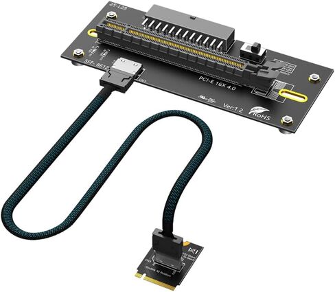 Mustpoint M.2 M-Key 2230 to PCI-e 4.0 X16 with Oculink SFF-8612/8611 Extension Cable As External Graphics Card, PWR from ATX 24PIN in Kuwait