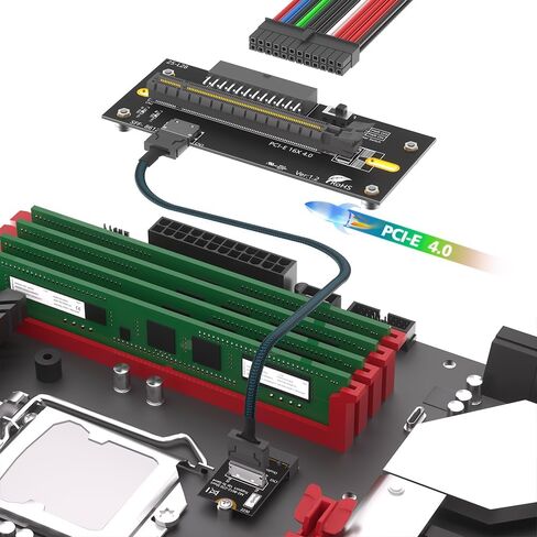 Mustpoint M.2 M-Key 2230 to PCI-e 4.0 X16 with Oculink SFF-8612/8611 Extension Cable As External Graphics Card, PWR from ATX 24PIN in Kuwait