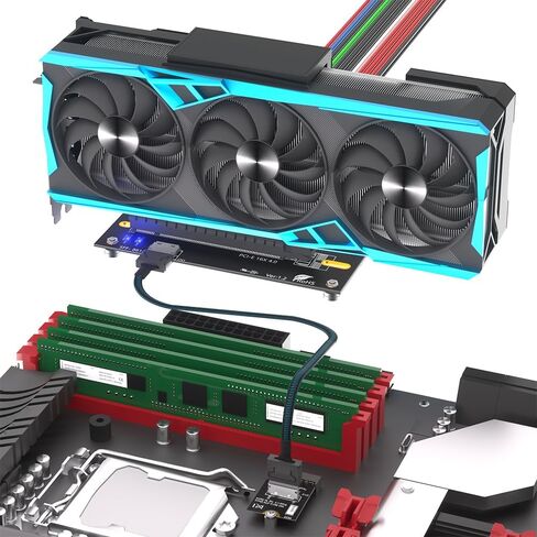 Mustpoint M.2 M-Key 2230 to PCI-e 4.0 X16 with Oculink SFF-8612/8611 Extension Cable As External Graphics Card, PWR from ATX 24PIN in Kuwait