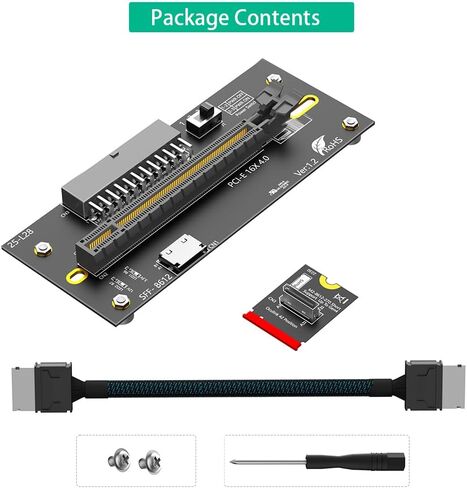 Mustpoint M.2 M-Key 2230 to PCI-e 4.0 X16 with Oculink SFF-8612/8611 Extension Cable As External Graphics Card, PWR from ATX 24PIN in Kuwait