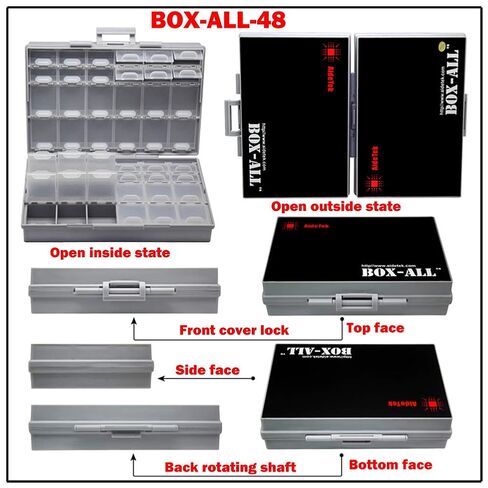 وحدتان AideTek BOXALL 48 ووحدة واحدة BOXALL40 مقصورة ضميمة SMD SMT أجزاء منظم ملصقات صندوق تثبيت السطح in Kuwait