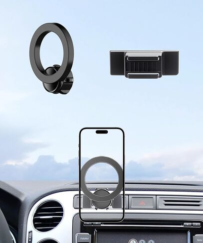 حامل هاتف السيارة لملحقات Volkswagen VW Tiguan 2009-2017، حامل هاتف يدور 360 درجة متوافق مع MagSafe، حامل الهاتف الخلوي لا يؤثر على فتحة الهواء in Kuwait
