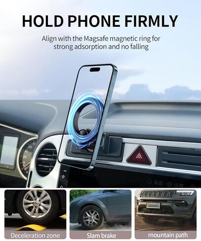 حامل هاتف السيارة لملحقات Volkswagen VW Tiguan 2009-2017، حامل هاتف يدور 360 درجة متوافق مع MagSafe، حامل الهاتف الخلوي لا يؤثر على فتحة الهواء in Kuwait