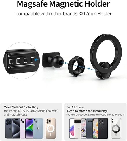 حامل هاتف السيارة لملحقات Volkswagen VW Tiguan 2009-2017، حامل هاتف يدور 360 درجة متوافق مع MagSafe، حامل الهاتف الخلوي لا يؤثر على فتحة الهواء in Kuwait