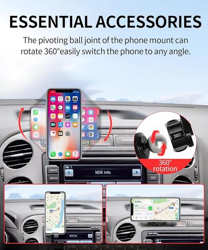 حامل هاتف السيارة لملحقات Volkswagen VW Tiguan 2009-2017، حامل هاتف يدور 360 درجة متوافق مع MagSafe، حامل الهاتف الخلوي لا يؤثر على فتحة الهواء in Kuwait