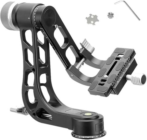 رأس Naroote Gimbal، رأس ثلاثي القوائم بانورامي من الألومنيوم CNC 360 درجة، لوحة تخزين سهم Gimbal مع خيط 1/4 بوصة، مثالية لمشاهدة الطيور بكاميرا DSLR بدون مرآة، تحميل يصل إلى 33 رطلاً in Kuwait