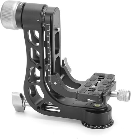 رأس Naroote Gimbal، رأس ثلاثي القوائم بانورامي من الألومنيوم CNC 360 درجة، لوحة تخزين سهم Gimbal مع خيط 1/4 بوصة، مثالية لمشاهدة الطيور بكاميرا DSLR بدون مرآة، تحميل يصل إلى 33 رطلاً in Kuwait