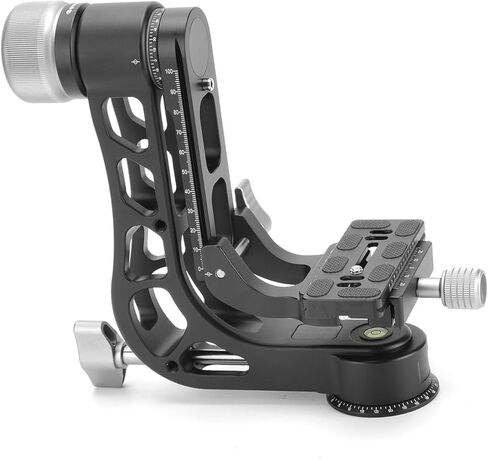 رأس Naroote Gimbal، رأس ثلاثي القوائم بانورامي من الألومنيوم CNC 360 درجة، لوحة تخزين سهم Gimbal مع خيط 1/4 بوصة، مثالية لمشاهدة الطيور بكاميرا DSLR بدون مرآة، تحميل يصل إلى 33 رطلاً in Kuwait
