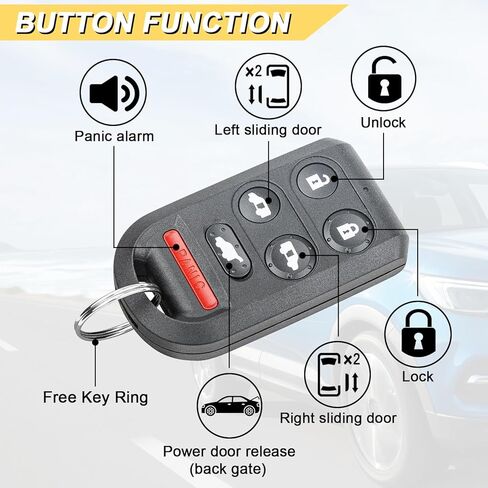 استبدال Vurkcy Key Fob لسيارة Honda Odyssey 2005-2010 للتحكم عن بعد للدخول بدون مفتاح، OUCG8D-399H-A OUCG8D399HA، 6 أزرار in Kuwait