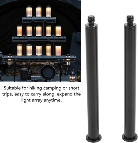 AMONIDA Outdoor Lightweight Aluminum Alloy Extension Rods for Camping Lamp Bracket, Easy Assembly for Portable Camping Light Stand, 2pcs for Outdoor Adventures in Kuwait
