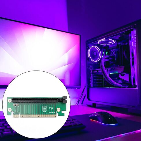 PCIe3.0 X16 Male to Female GPU Risers Card,Vertical Graphics Extension for Improve Airflows 90°PCIe 16x Risers Card in Kuwait