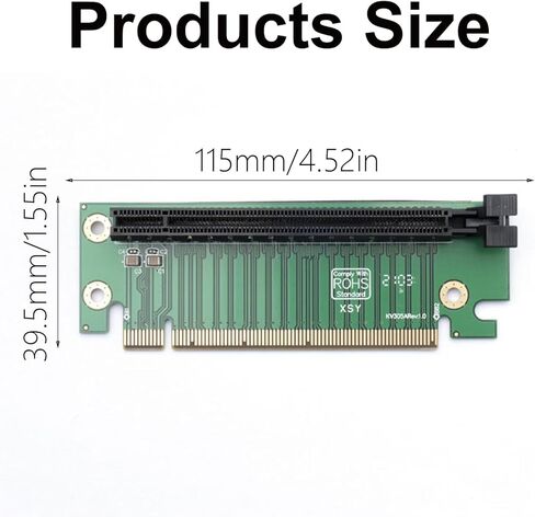 PCIe3.0 X16 Male to Female GPU Risers Card,Vertical Graphics Extension for Improve Airflows 90°PCIe 16x Risers Card in Kuwait
