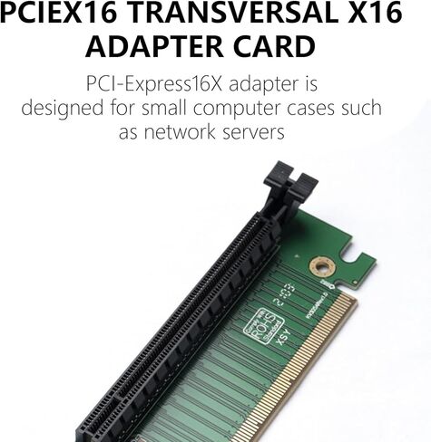 PCIe3.0 X16 Male to Female GPU Risers Card,Vertical Graphics Extension for Improve Airflows 90°PCIe 16x Risers Card in Kuwait