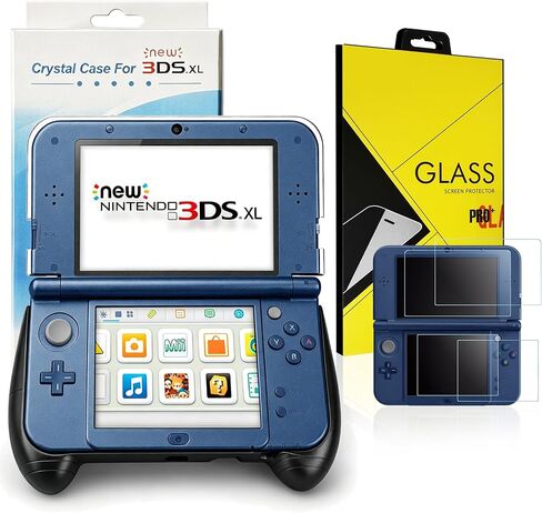 Hand Grip Handle Holder Case Bracket for Nintendo New 3DS XL/LL with Kick-Stand and Screen Protector,for Nintendo New 3DS LL XL（2015） Model Accessories Repair Replacement in Kuwait