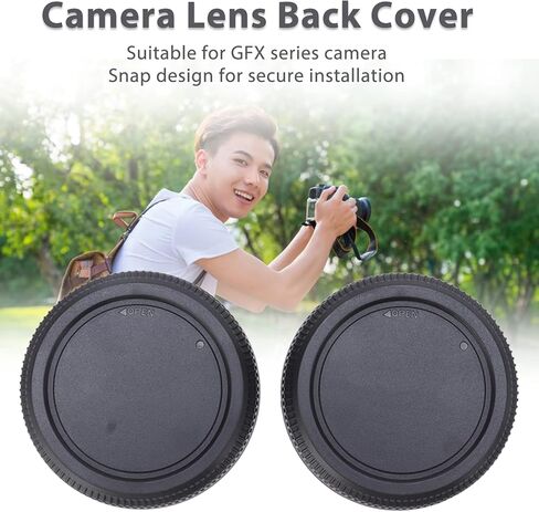 2PCS Rear Lens Caps for Fujifilm GFX Cameras, ABS Plastic Snap On Back Cover Replacement for G Mounts Lenses and Adapters in Kuwait