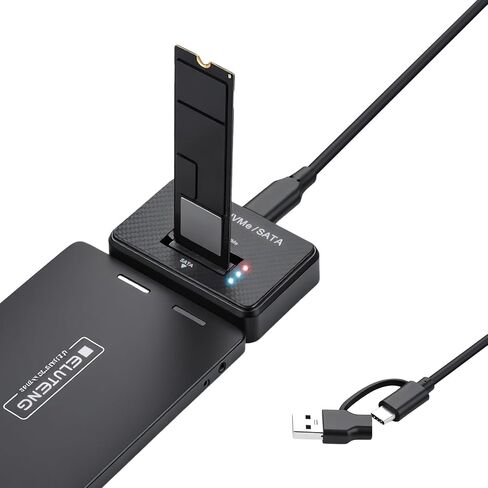ELUTENG NVMe SATA إلى USB SSD Enclosure 3 in 1 M.2 NVMe/NGFF & 2.5 "SATA HDD قارئ محول 10 جيجابت في الثانية محول القرص الصلب الخارجي عالي السرعة لمفتاح M/B+M PCIE in Kuwait