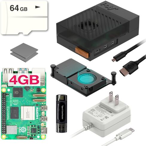 Argon Poly+5 Case Starter Kit for Raspberry Pi 5 (BRED, 4GB) in Kuwait