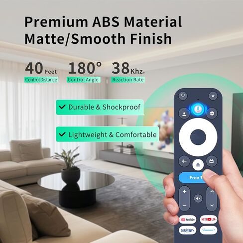 New R-C-OHS-C008 Voice Replacement Remote Control for Onn Google TV 4K Pro Device Model 100135769 in Kuwait