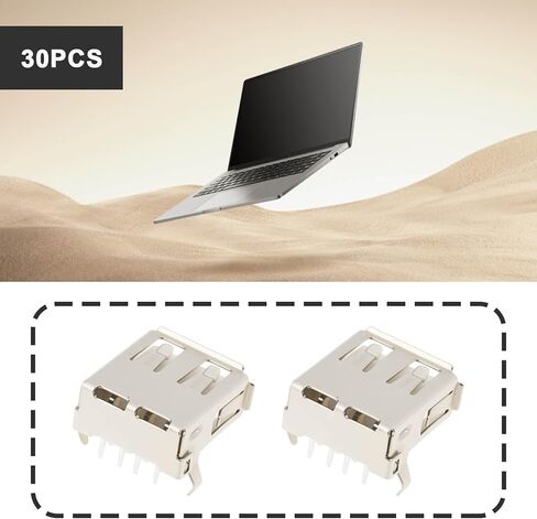 SING F LTD 30 قطعة USB 2.0 نوع موصل سالب 4Pin PCB المقبس الزاوية اليمنى للكمبيوتر الهاتف المحمول in Kuwait