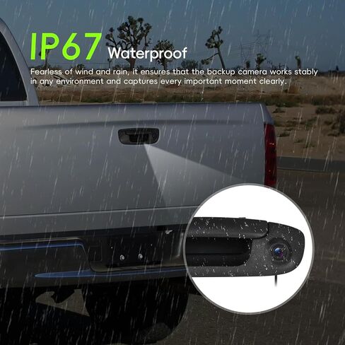 Tailgate Handle Backup Camera for 2002-2008 Dodge Ram 1500 2500 3500 Night Vision Wide Angle Parking Assist Reversing Camera, HD Reverse Rear View Camera (RCA Connector) in Kuwait