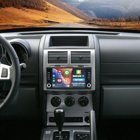 Android 14 Double Din Car Stereo Radio for Dodge Nitro 2007-2012,7" Touchscreen Car Radio w/Wireless Carplay Android Auto GPS WiFi Bluetooth RDS DSP SWC Mic Backup Camera in Kuwait
