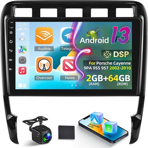 [8 Core 4+64G] لـ Porsche Cayenne 9PA 955 957 2002-2010 ترقية الراديو: 9 بوصة IPS تعمل باللمس Android Stereo - نموذج سيارة ثلاثي الأبعاد، مروحة تبريد، 5G/WiFi، DSP Hi-Res، تصميم واجهة مستخدم مخصص + كاميرا احتياطية AHD in Kuwait