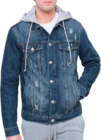 جاكيت Victorious Distressed Denim - 4XL هودي نيلي داكن in Saudi Arabia