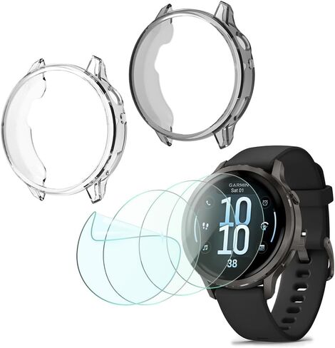 Compatible for Garmin Venu 4 41mm Screen Protector, TPU Screen Protective Film Not Tempered Glass and Case TPU Soft Frame Cover (Pack of 4+2)【Not for Venu 4 45mm 】 in Kuwait