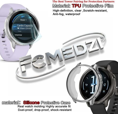 Compatible for Garmin Venu 4 41mm Screen Protector, TPU Screen Protective Film Not Tempered Glass and Case TPU Soft Frame Cover (Pack of 4+2)【Not for Venu 4 45mm 】 in Kuwait