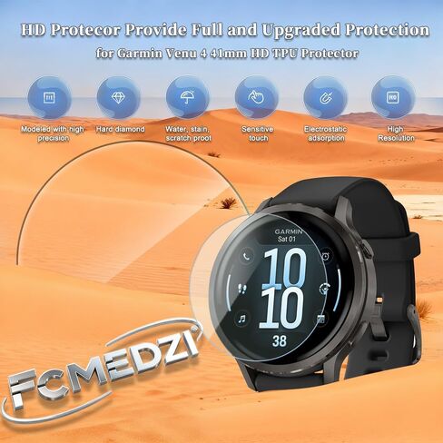 Compatible for Garmin Venu 4 41mm Screen Protector, TPU Screen Protective Film Not Tempered Glass and Case TPU Soft Frame Cover (Pack of 4+2)【Not for Venu 4 45mm 】 in Kuwait