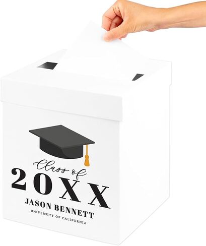 Andaz Press Modern Personalized Graduation Card Box 2025,10x10x10-Inches Custom Graduation Money Box, Large Grad Card Box With Photo, Class Of 2025 Box For Graduation Cards, Printed in the USA in Saudi Arabia