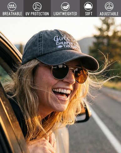 HOBETA GIRLS TRIP HOPTS CAP للنساء - قبعة مقدمة من القطن القابل للضبط. in Saudi Arabia