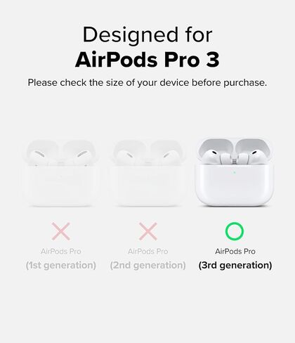 Ringke UX Magnetic for AirPods Pro 3 Case, Shockproof Rugged Cover with Carabiner - Clear in Kuwait