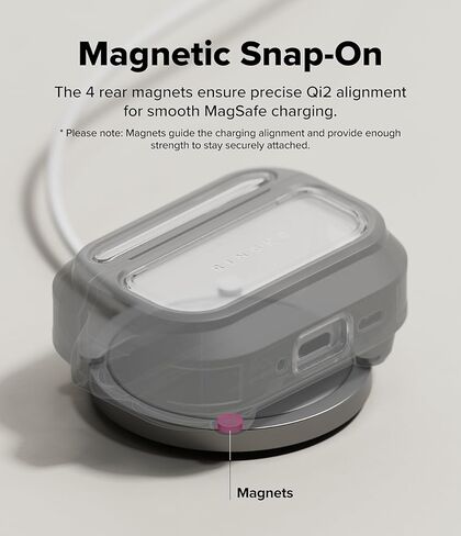 Ringke UX Magnetic for AirPods Pro 3 Case, Shockproof Rugged Cover with Carabiner - Clear in Kuwait