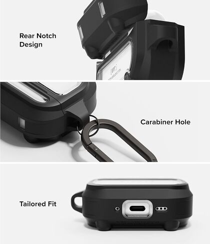 Ringke UX Magnetic for AirPods Pro 3 Case, Shockproof Rugged Cover with Carabiner - Clear in Kuwait