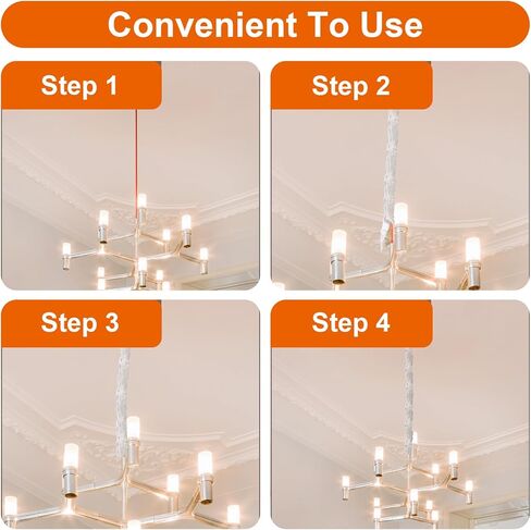 2-Pack Natural Linen Fabric Cord Cover & Chandelier Chain Sleeve – 6 Ft Wire Hider, Cable Concealer, and Light Fixture Cover for Cable Management (Bleached Linen, 2-Pack) in Kuwait