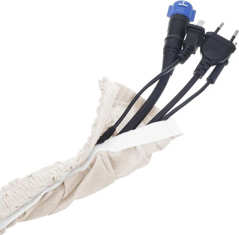 2-Pack Natural Linen Fabric Cord Cover & Chandelier Chain Sleeve – 6 Ft Wire Hider, Cable Concealer, and Light Fixture Cover for Cable Management (Bleached Linen, 2-Pack) in Kuwait