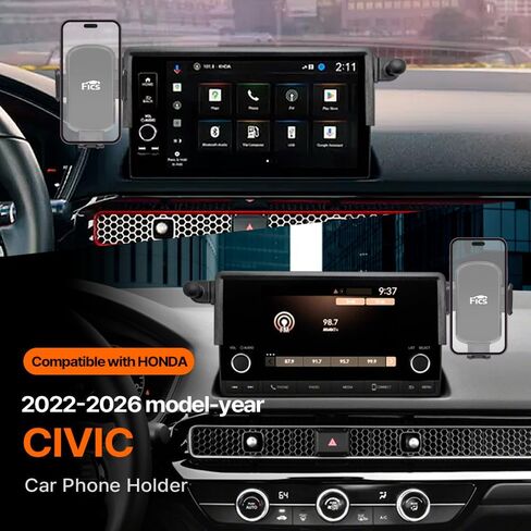 حامل هاتف السيارة FICS متوافق مع شاشة Honda Civic مقاس 7 بوصات وشاشة 9 بوصات 2022 و2023 و2024 و2025 و2026 - حامل شاشة عرض مركزي مخصص، بدون لاصق in Kuwait