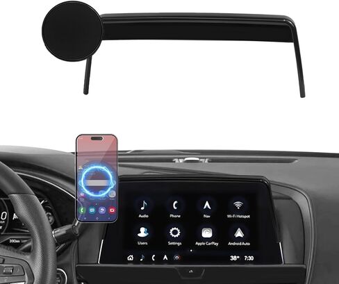 حامل هاتف السيارة لعام 2024 2025 2026 ملحقات Toyota Grand Highlander/Grand Highlander Hybrid، شاشة 12.3 بوصة، متوافق مع MagSafe المغناطيسي، تصميم خاص مع صندوق تخزين، حامل دوران 360 درجة in Kuwait