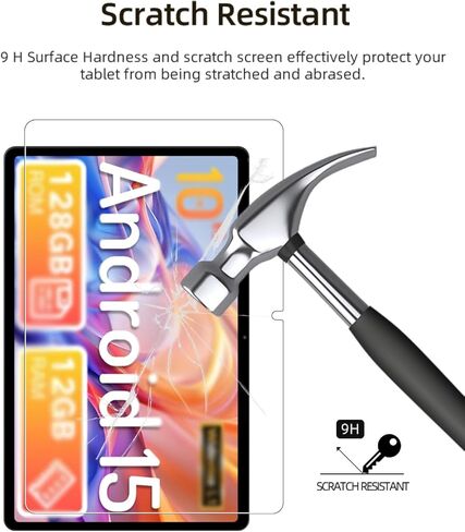 واقي شاشة لجهاز Winsing T30W Android 15 Tablet 10 بوصة، غشاء زجاجي مقوى مقاوم للخدش عالي الدقة لحماية السقوط T30W، حساس للمس، مضاد لبصمات الأصابع، عبوتان. in Kuwait