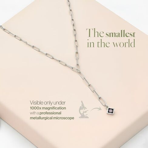Christian Jewelry with Smallest Nano Bible - on Tiny Square Charm Pendant - Paperclip Y Neklace for Women with Entire KJV New Testament Holy Scriptures, 20" Stainless Steel Chain in Saudi Arabia