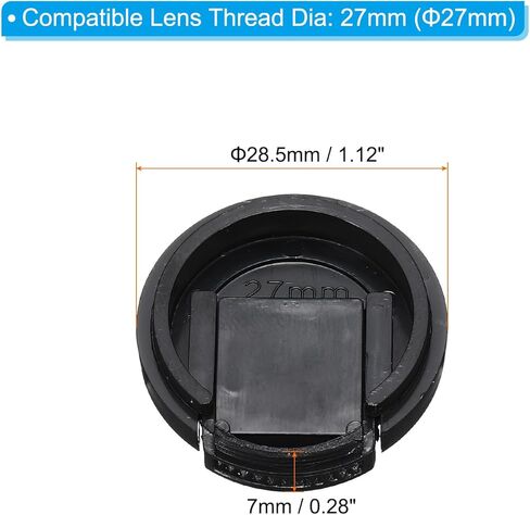 27mm Lens Cap, 2 Pack Sides Pinch Snap Camera Lens Cover for Front Lens with Cloth, Suitable for 27mm Thread Universal DSLR Lenses, Black for Nikon, for Fujifilm, for Pentax in Kuwait