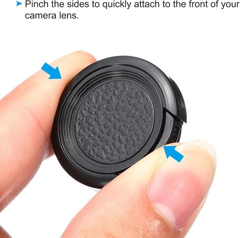 27mm Lens Cap, 2 Pack Sides Pinch Snap Camera Lens Cover for Front Lens with Cloth, Suitable for 27mm Thread Universal DSLR Lenses, Black for Nikon, for Fujifilm, for Pentax in Kuwait