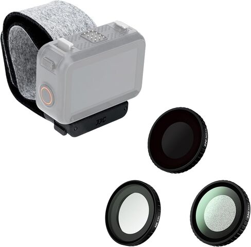 JJC Osmo Nano Magnetic Wrist Mount with 3 Pcs Filter Set for DJI Osmo Nano Accessories, CPL ND16 1/2 Black Mist, Length Adjustable Magnetic Wrist Band Holder Real-Time Monitoring, Skin Friendly in Kuwait