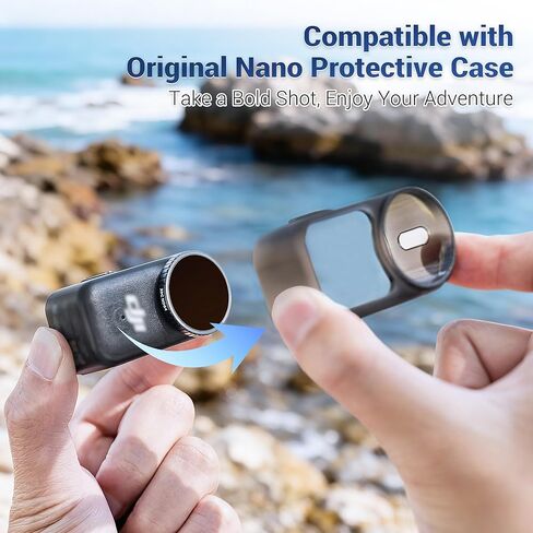 JJC Osmo Nano Magnetic Wrist Mount with 3 Pcs Filter Set for DJI Osmo Nano Accessories, CPL ND16 1/2 Black Mist, Length Adjustable Magnetic Wrist Band Holder Real-Time Monitoring, Skin Friendly in Kuwait