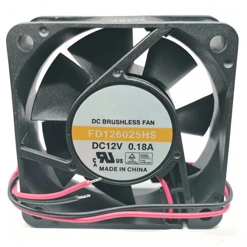 FD126025HS 60x60x25mm DC 12V 2.16W 0.18A 6025 6cm 2-Wire مروحة تبريد فائقة الهدوء in Kuwait